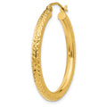 Single 14k Diamond-cut 3mm Round Hoop Earring