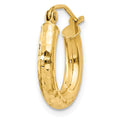 Single 14k Diamond-cut 3mm Round Hoop Earring