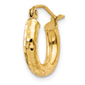 Single 14k Diamond-cut 3mm Round Hoop Earring