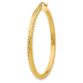 Single 14k Diamond-cut 3mm Round Hoop Earring