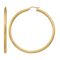 14k Diamond-cut 3mm Round Hoop Earrings