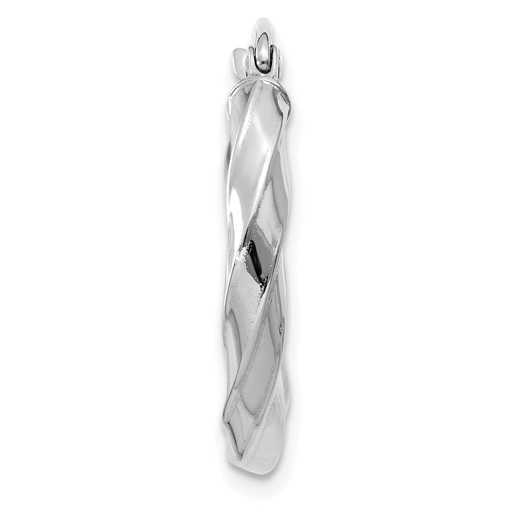 Single 14k White Gold 3mm Twisted Hoop Earring