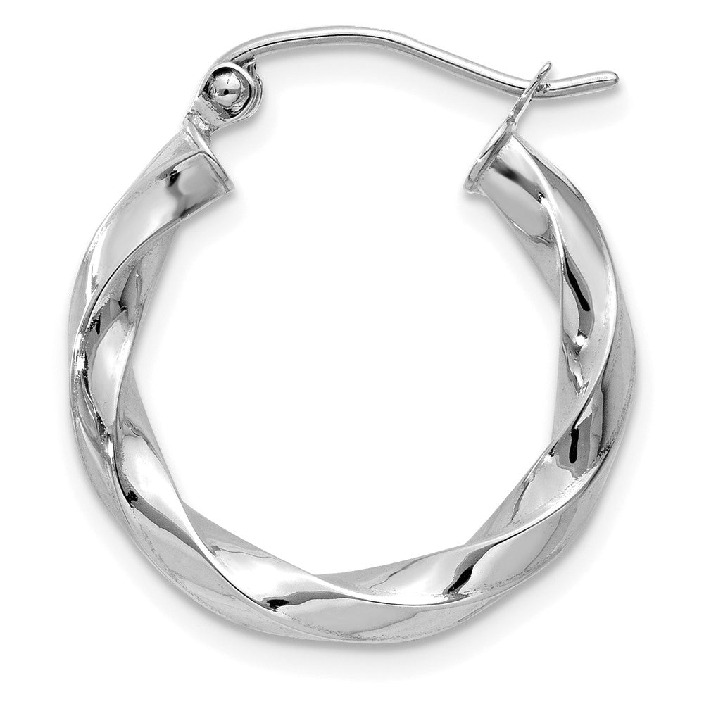 Single 14k White Gold 3mm Twisted Hoop Earring