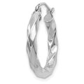 Single 14k White Gold 3mm Twisted Hoop Earring