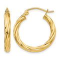 14k Polished 2.75mm Twisted Hoop Earrings