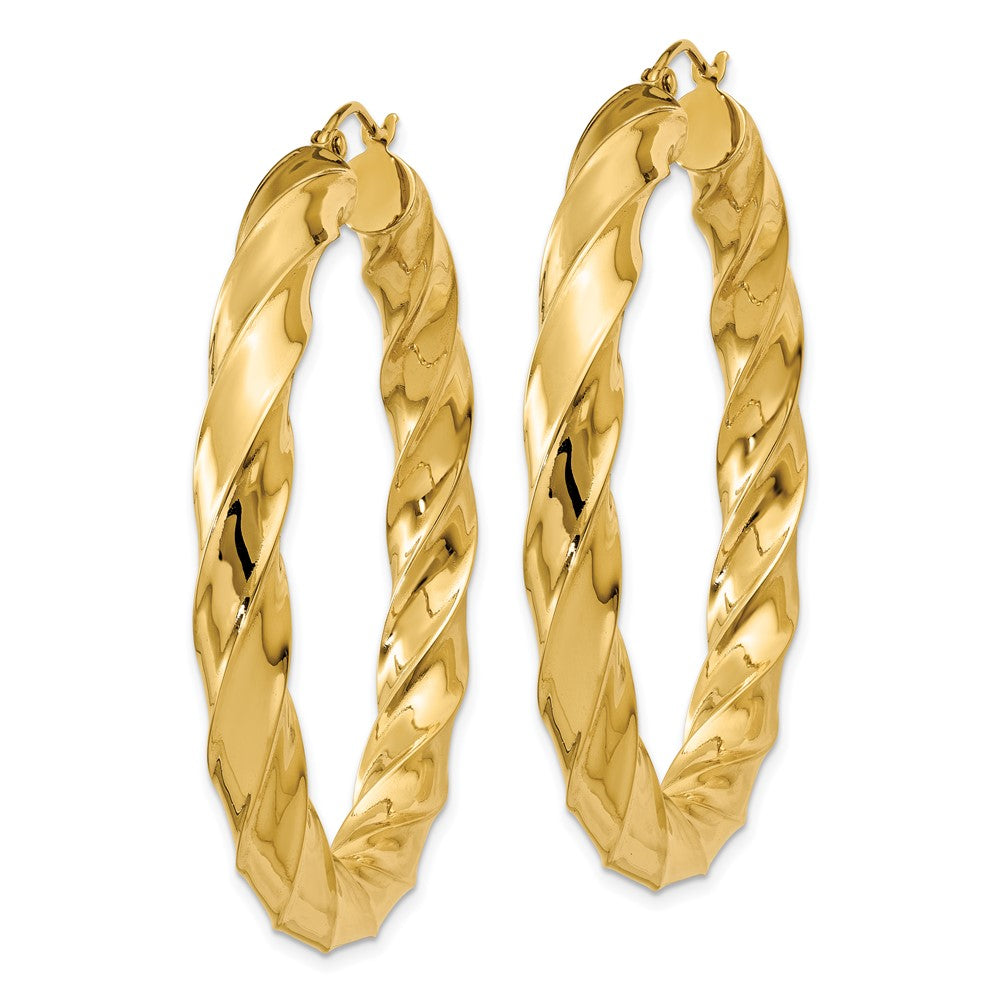 14k Polished 5.0mm Twisted Hoop Earrings