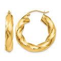 14k Polished 5.0mm Twisted Hoop Earrings