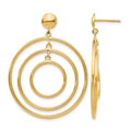 14k Fancy Circle Dangle Post Earrings