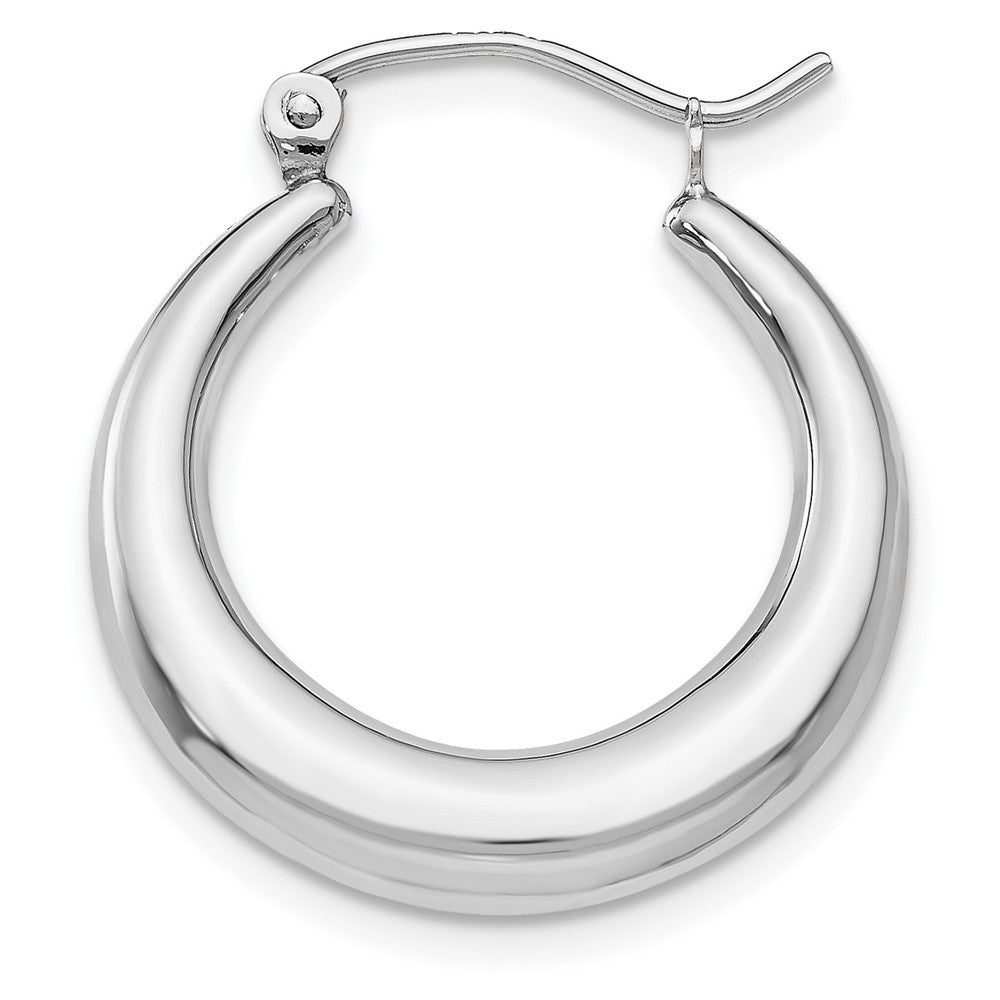 Single 14k White Gold Polished Hoop Earring