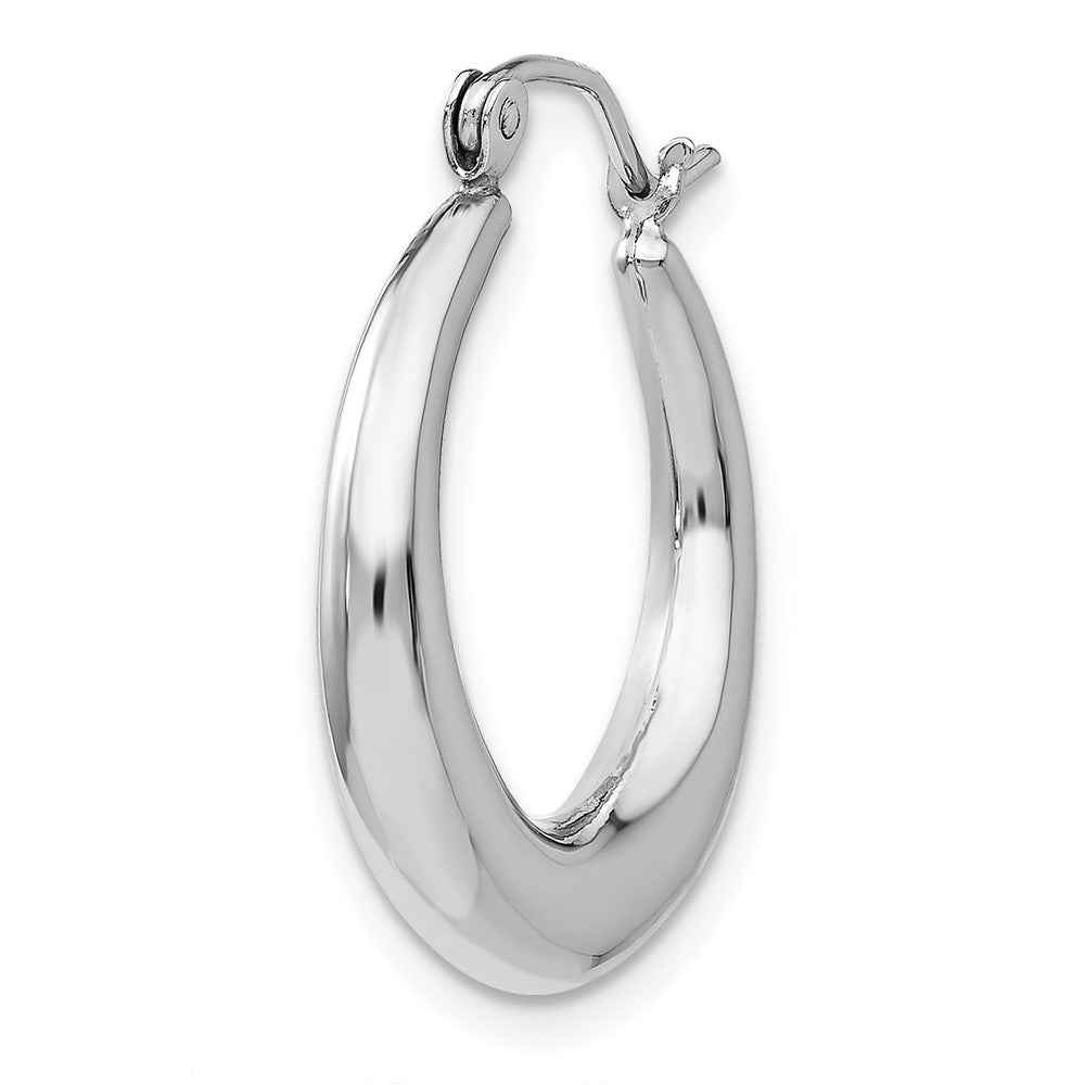 Single 14k White Gold Polished Hoop Earring