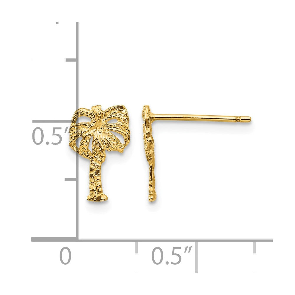14k Palm Tree Post Earrings