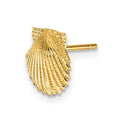 Single 14k Scallop Shell Post Earring