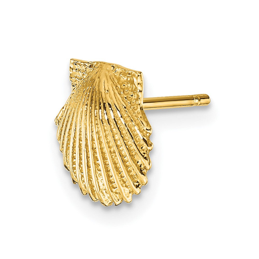 Single 14k Scallop Shell Post Earring