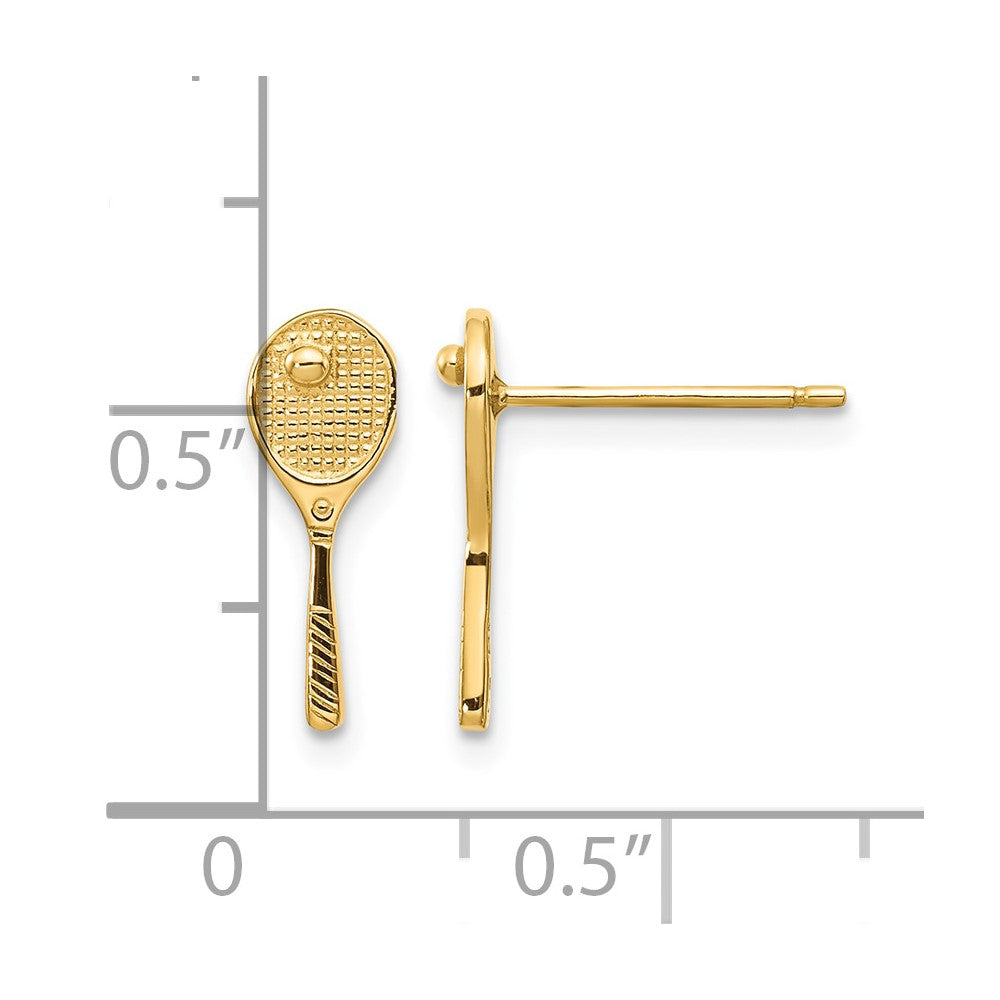14k Mini Tennis Racquet w/Ball Post Earrings