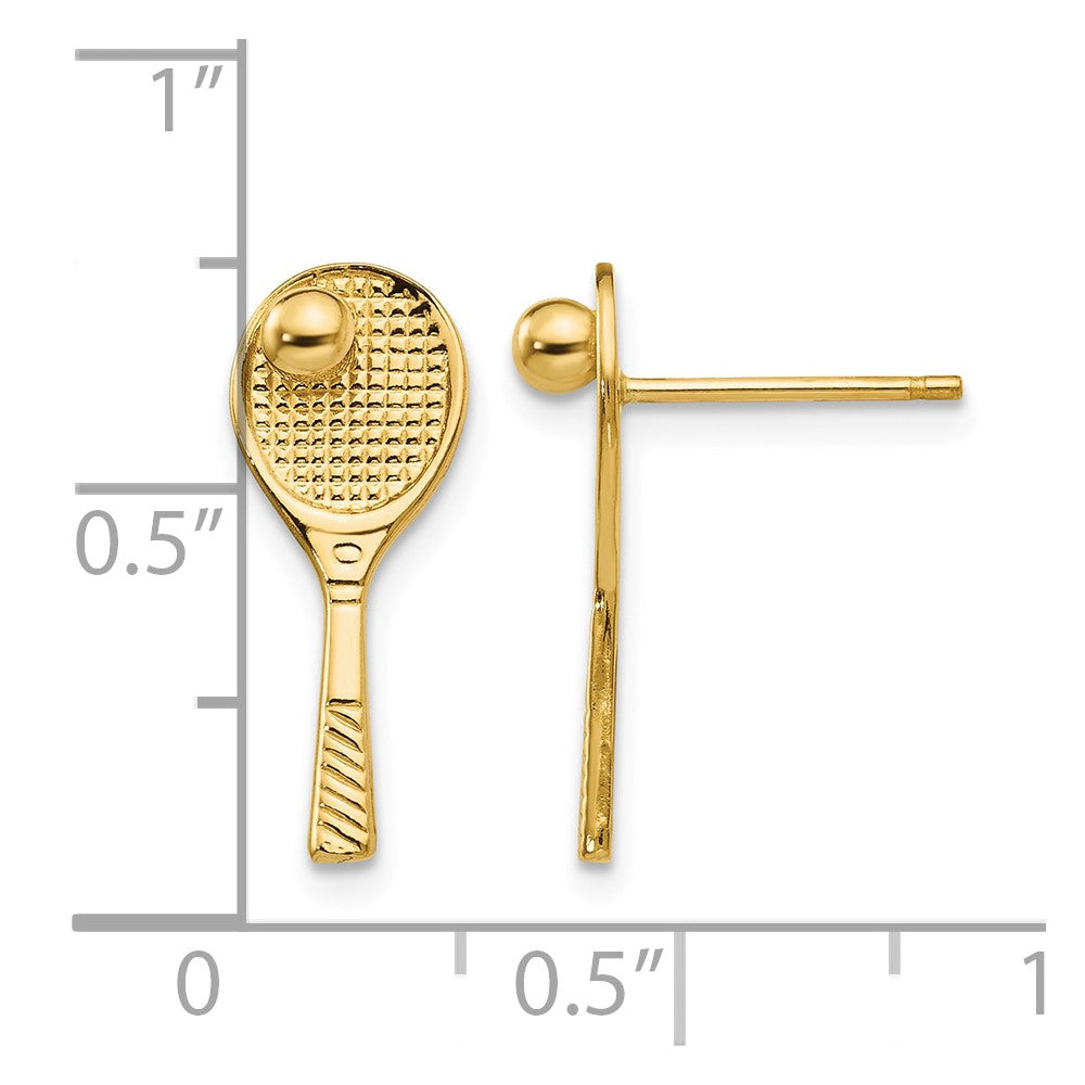 14k Tennis Racquet w/Ball Post Earrings
