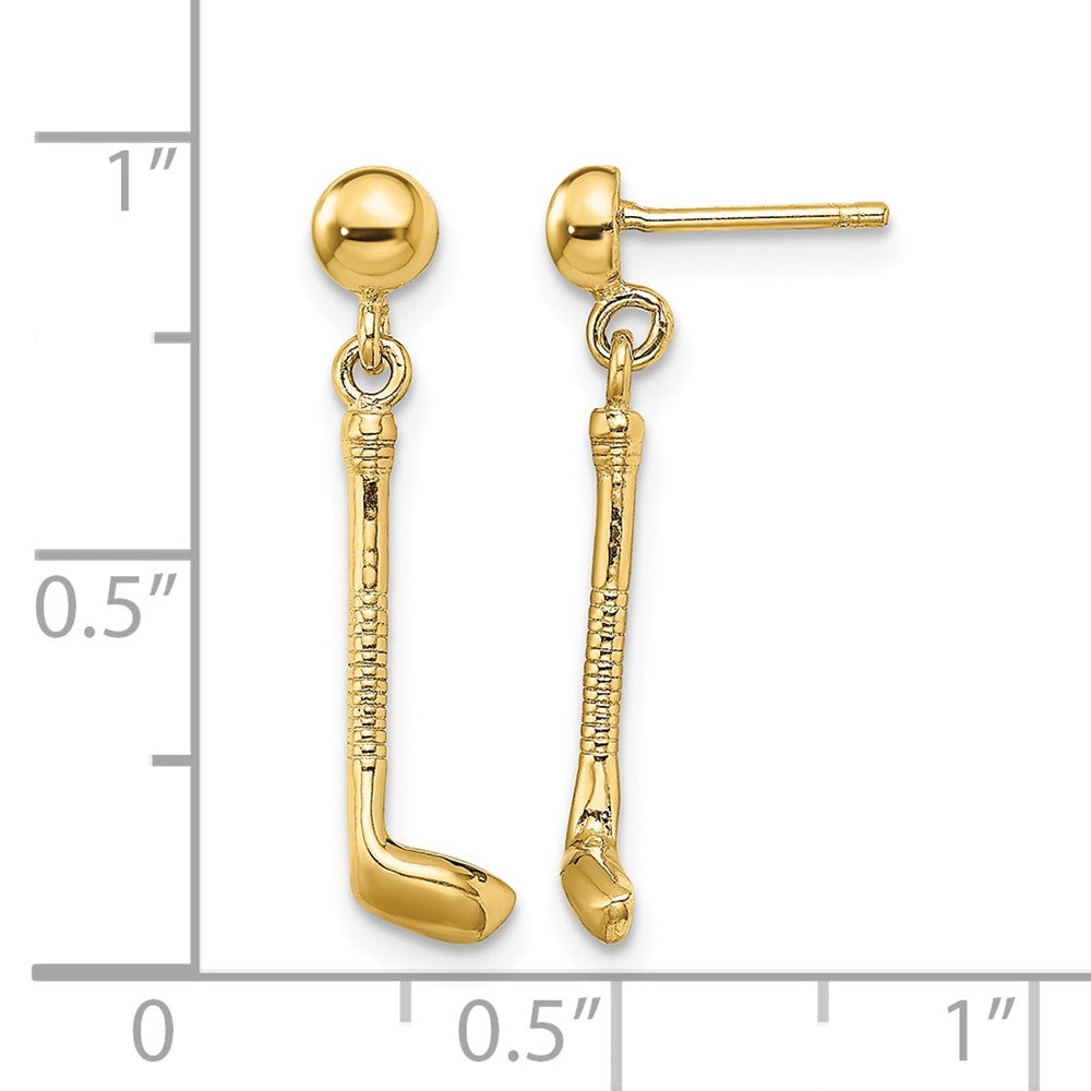 14k Golf Club Dangle Earrings