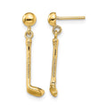 14k Golf Club Dangle Earrings