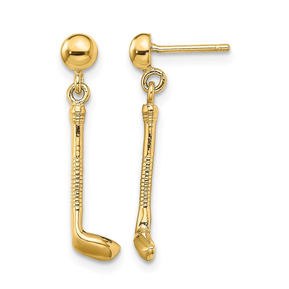 14k Golf Club Dangle Earrings
