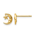 14k Moon and Star Post Earrings
