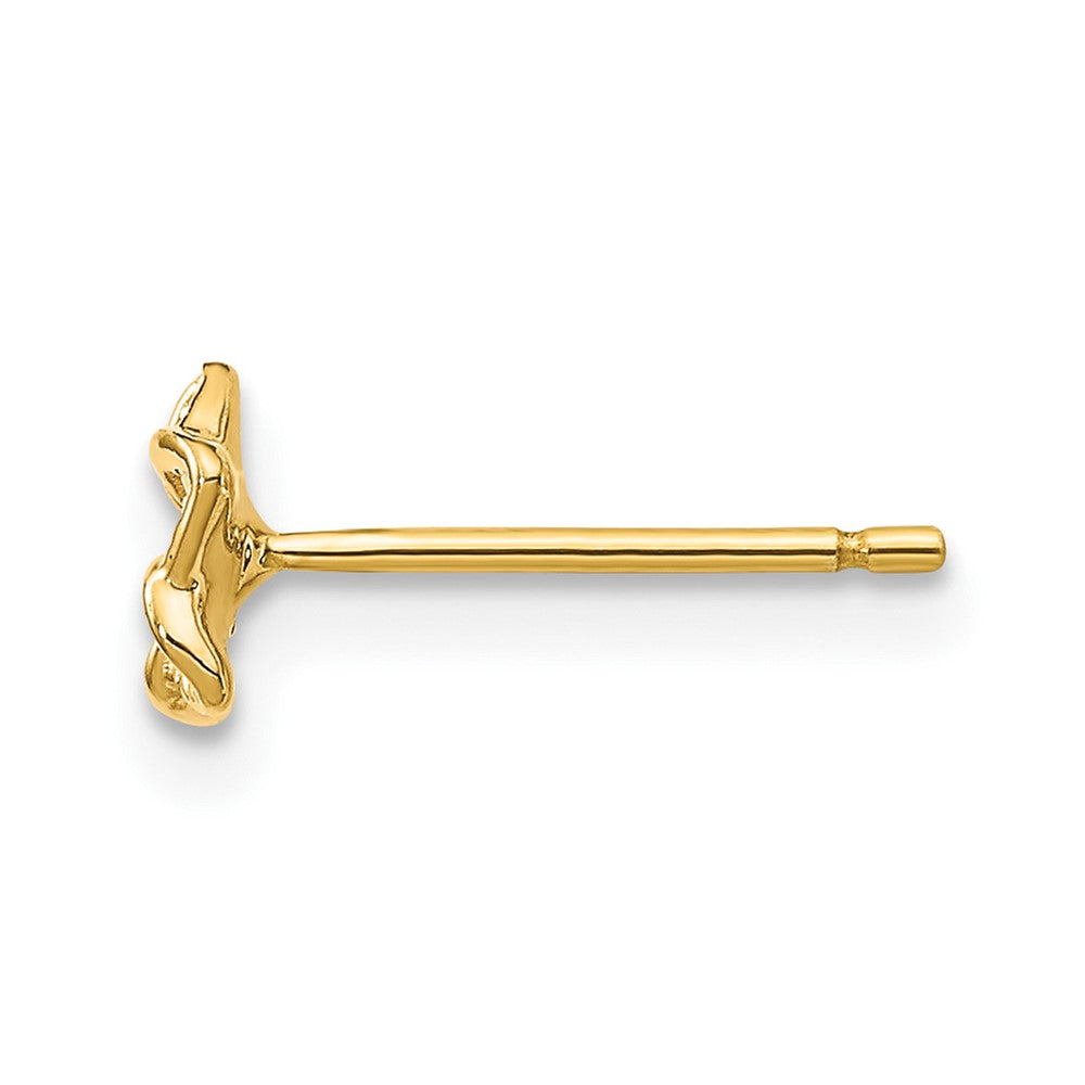 Single 14k Plumeria Flower Post Earring