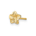 Single 14k Plumeria Flower Post Earring