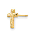 Single 14k Polished Cross Post Earring