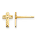14k Polished Cross Post Earrings