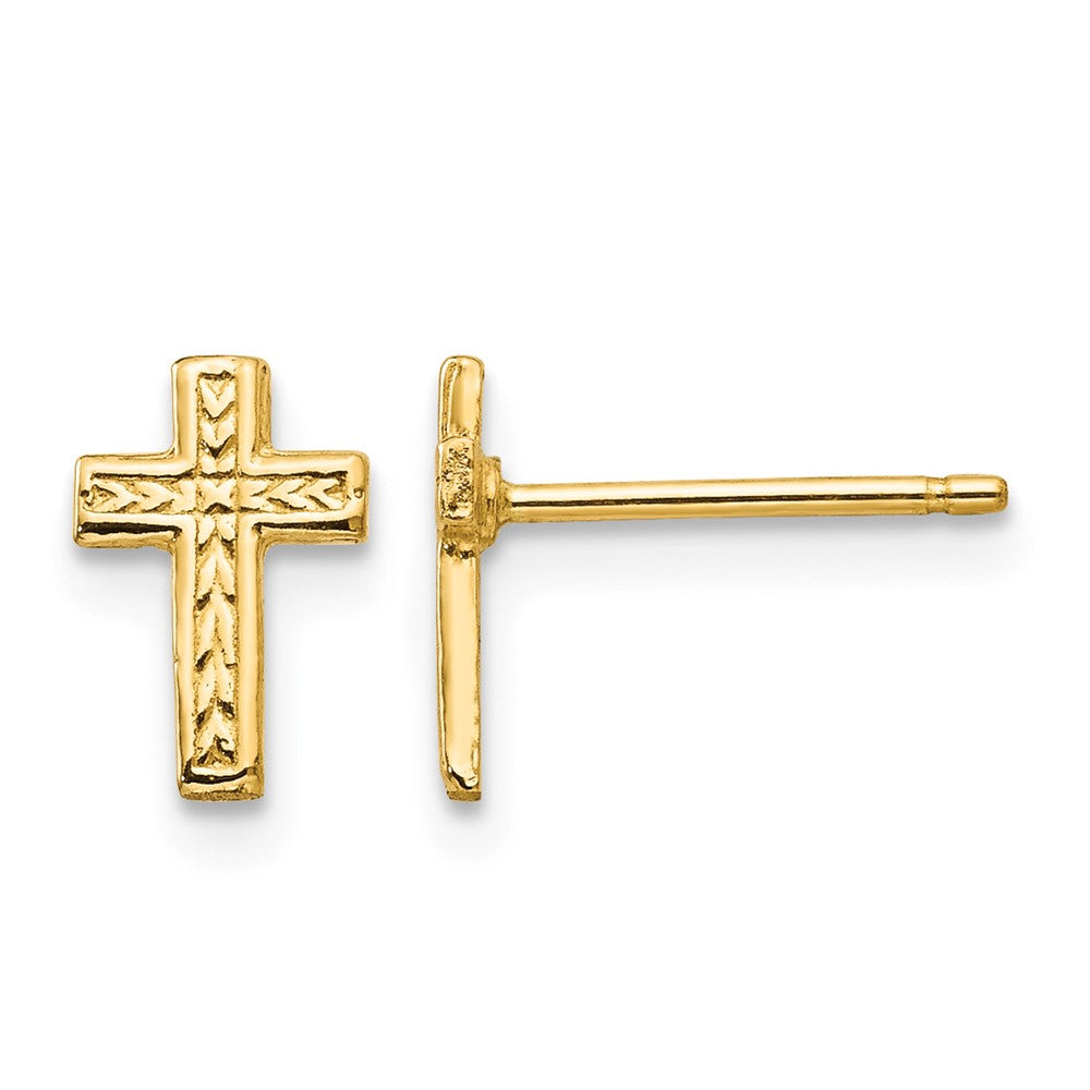 14k Polished Cross Post Earrings