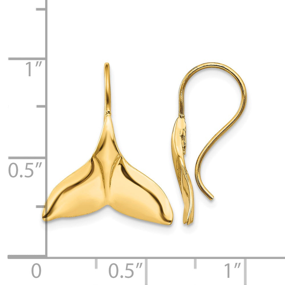 14k Whale Tail Wire Earrings