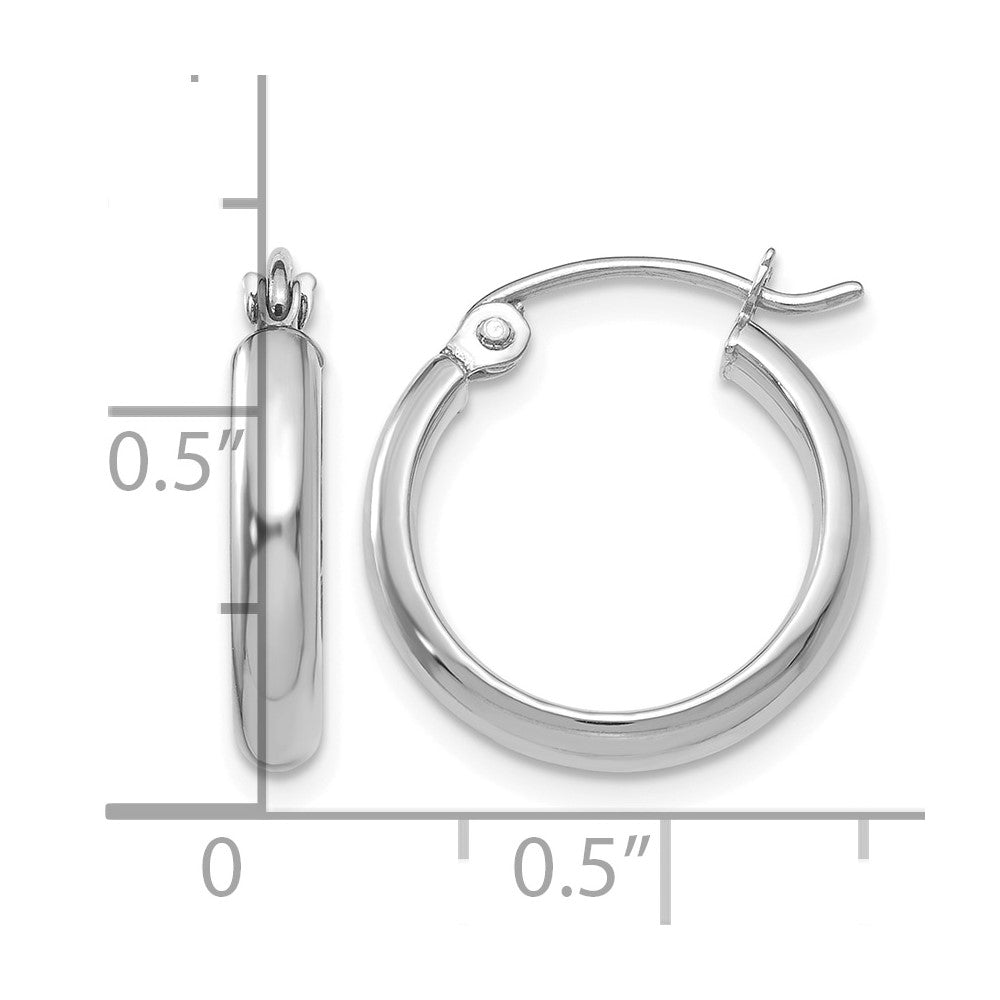 14k White Gold Polished Hoop Earring