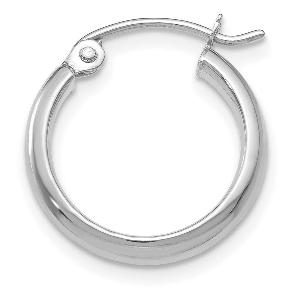 Single 14k White Gold Polished Hoop Earring