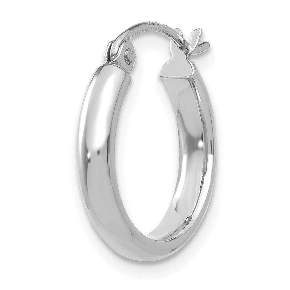 Single 14k White Gold Polished Hoop Earring