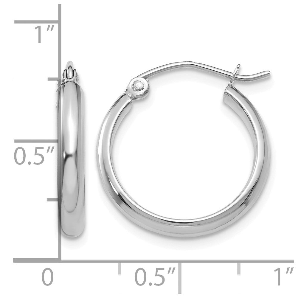14k White Gold Polished Hoop Earring