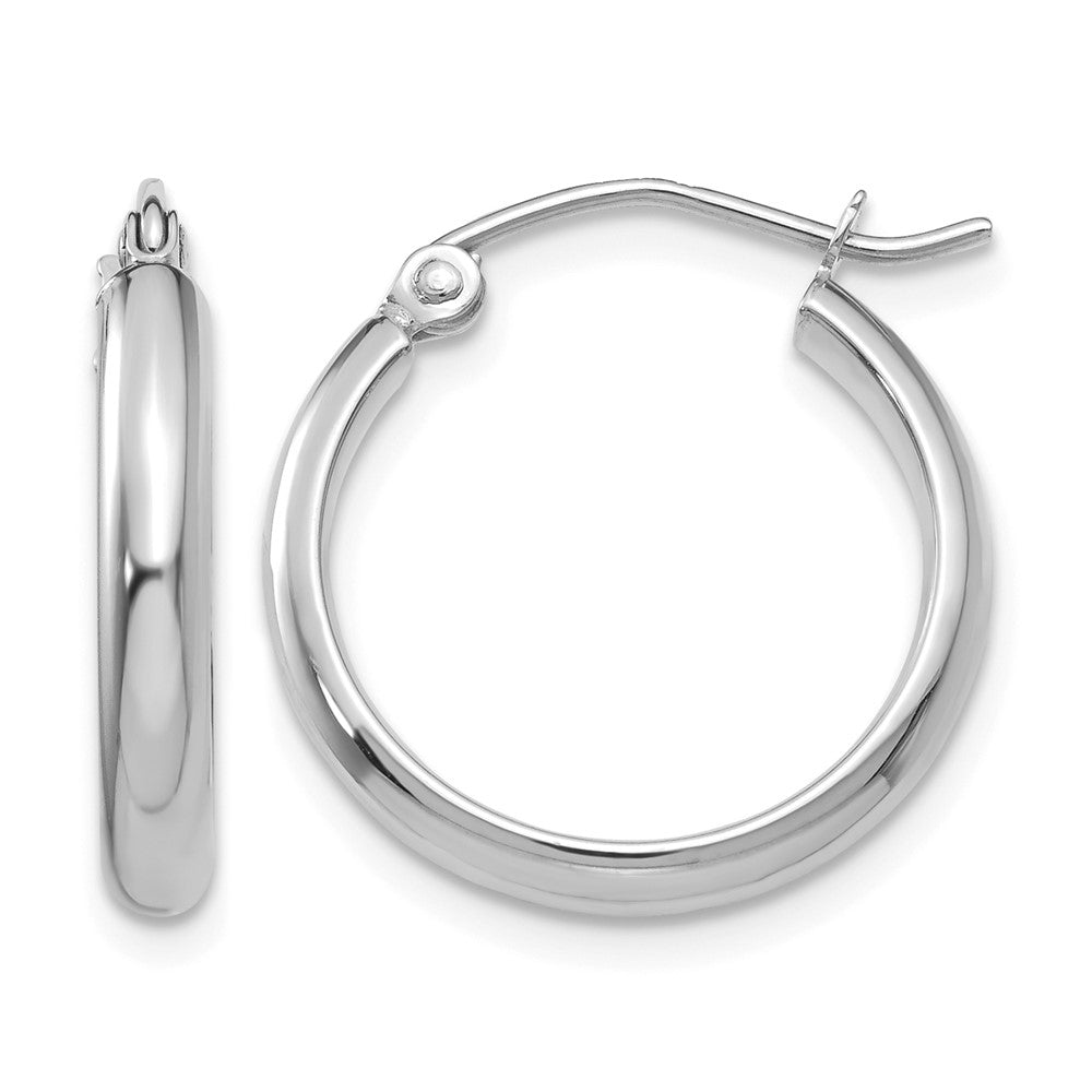 14k White Gold Polished Hoop Earring