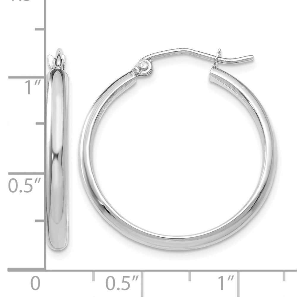 14k White Gold Polished Hoop Earring