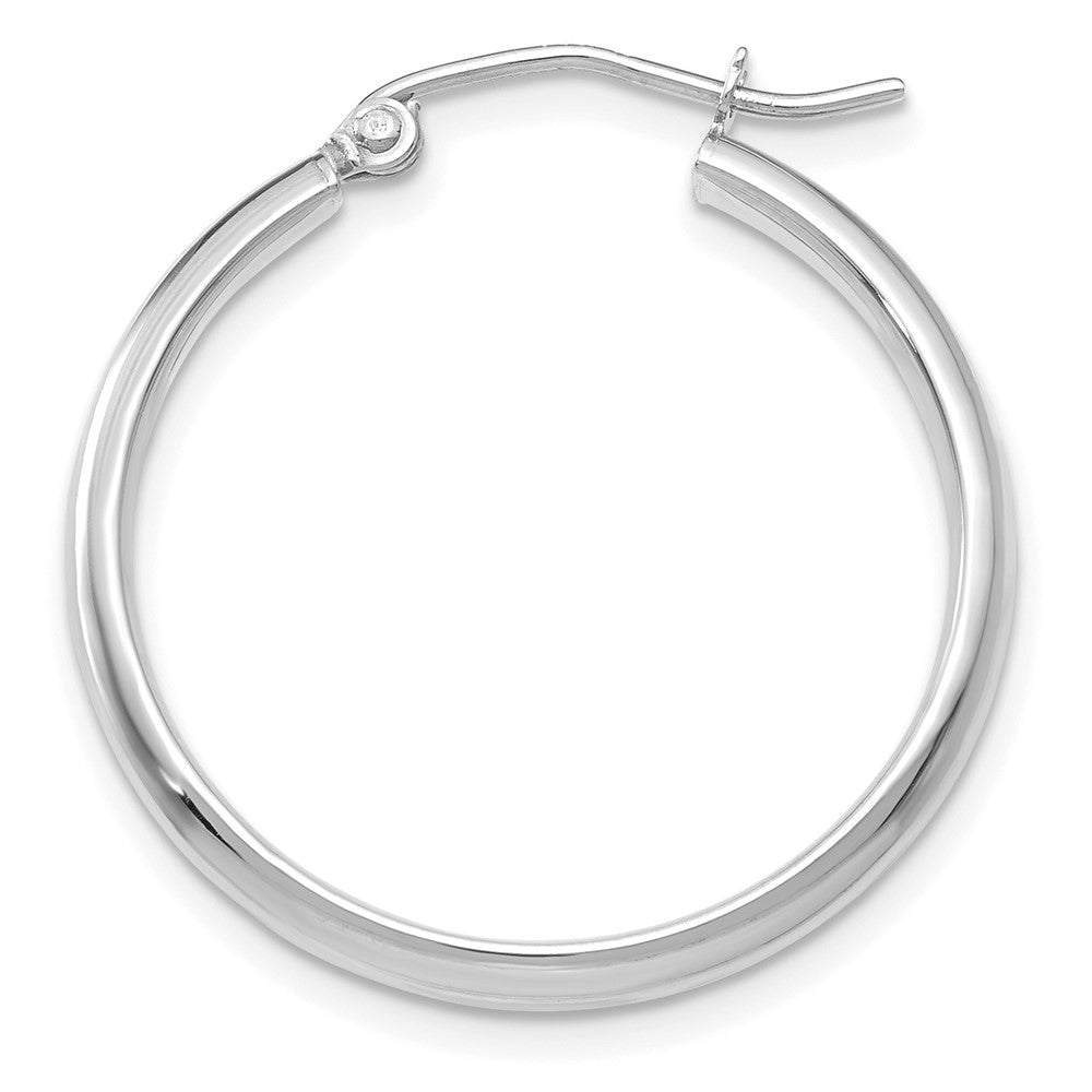 Single 14k White Gold Polished Hoop Earring