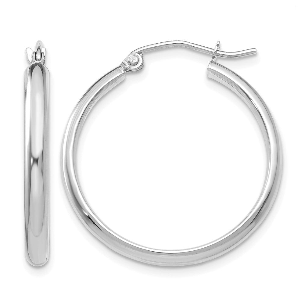 14k White Gold Polished Hoop Earring