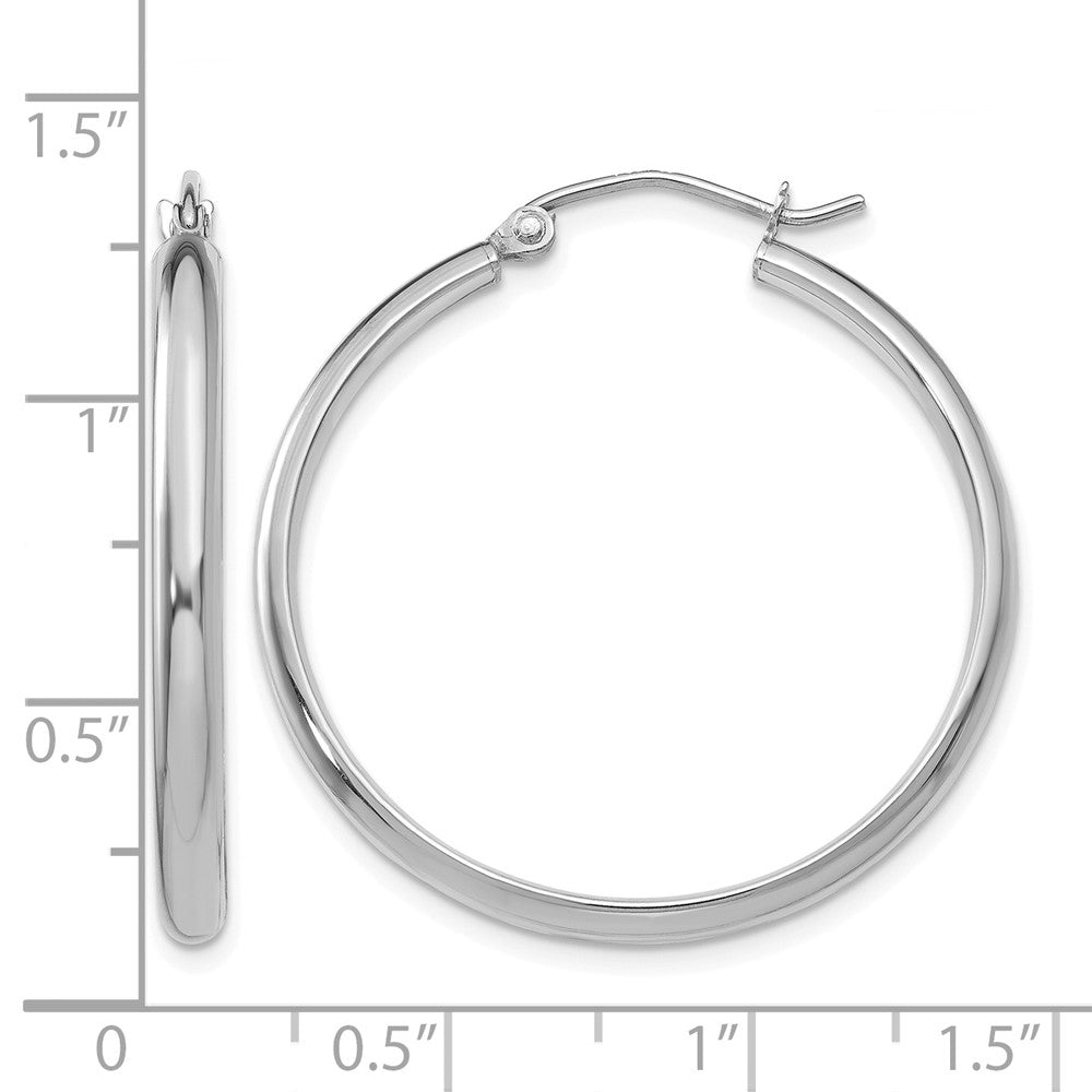 14k White Gold Polished Hoop Earring