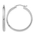 14k White Gold Polished Hoop Earring