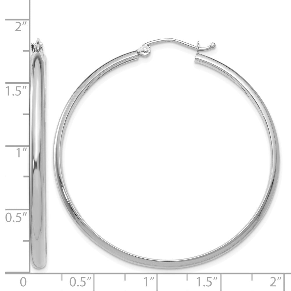 14k White Gold Polished Hoop Earring