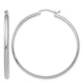 14k White Gold Polished Hoop Earring
