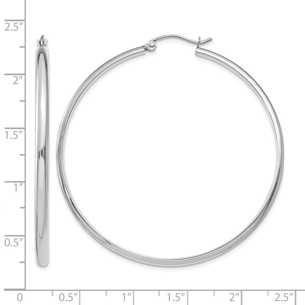 14k White Gold Polished Hoop Earring