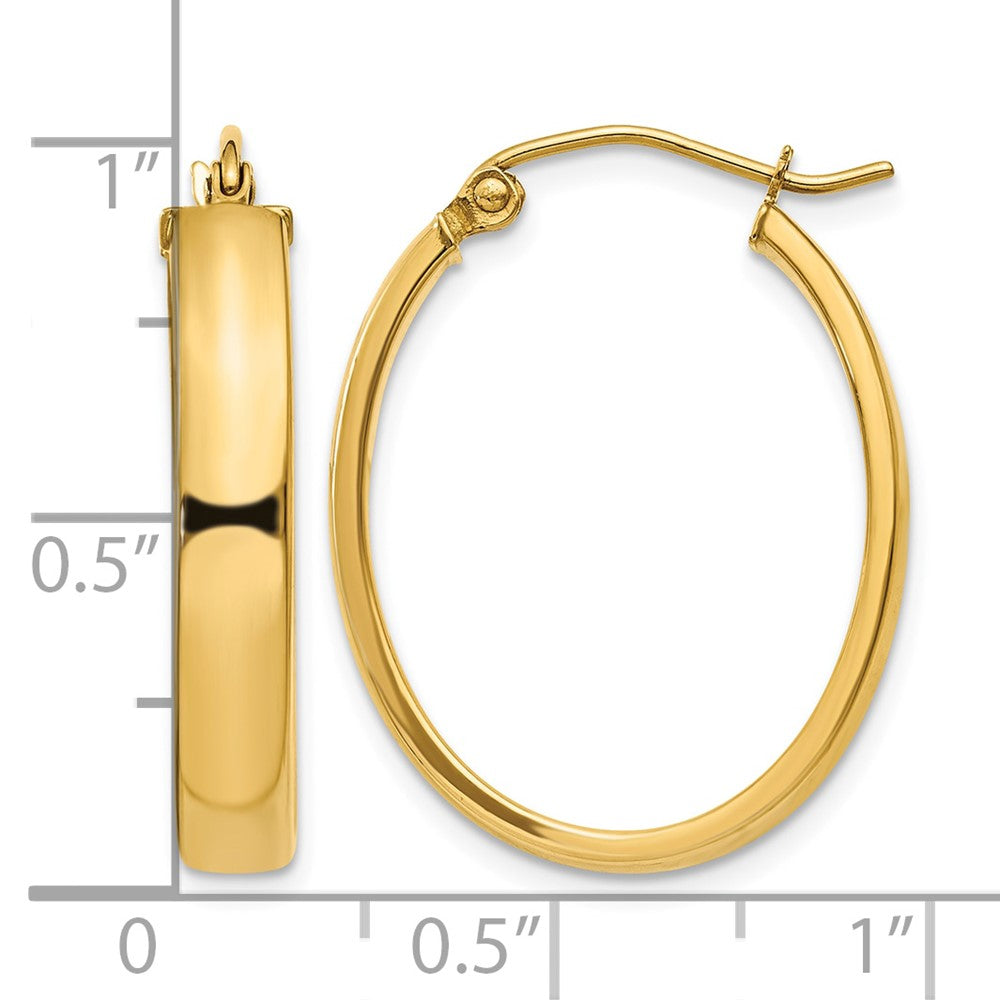 14k Lightweight Oval Hoop Earrings