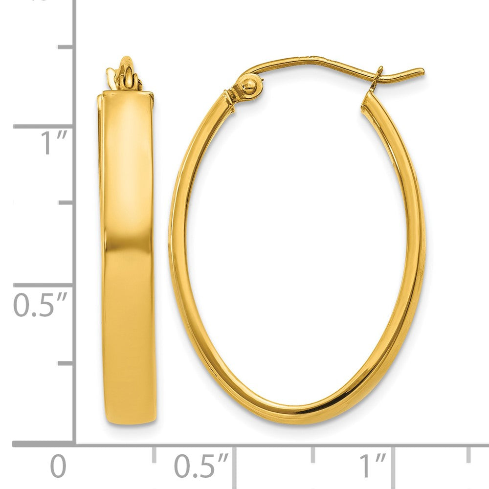 14k Lightweight Oval Hoop Earrings