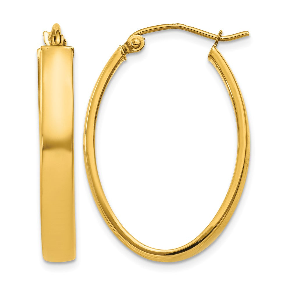 14k Lightweight Oval Hoop Earrings