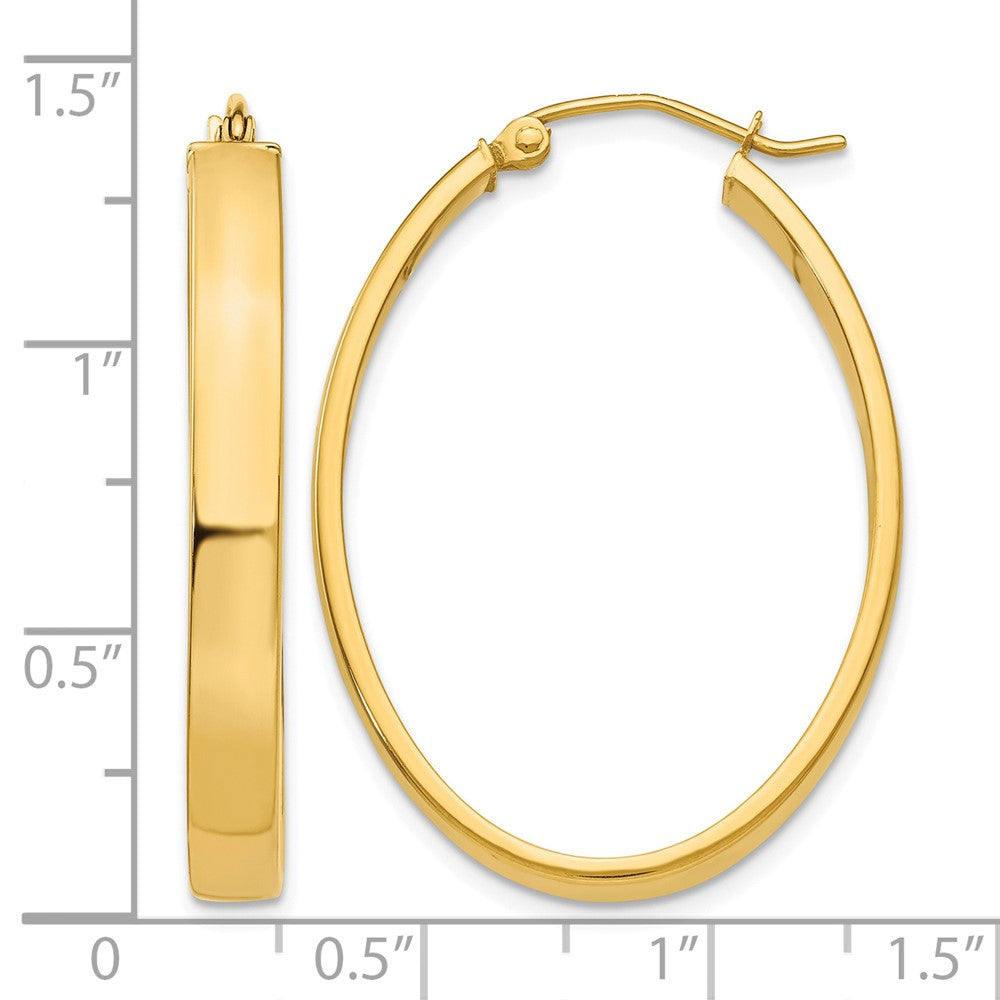14k Lightweight Oval Hoop Earrings