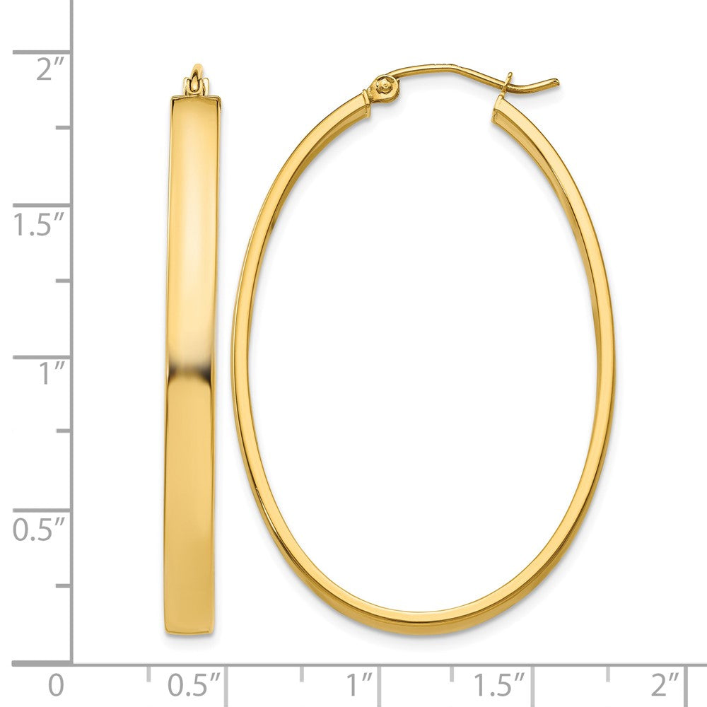 14k Lightweight Oval Hoop Earrings