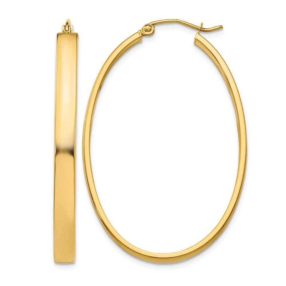 14k Lightweight Oval Hoop Earrings