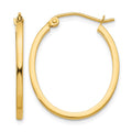 14k Lightweight Fancy Oval Hoop Earrings