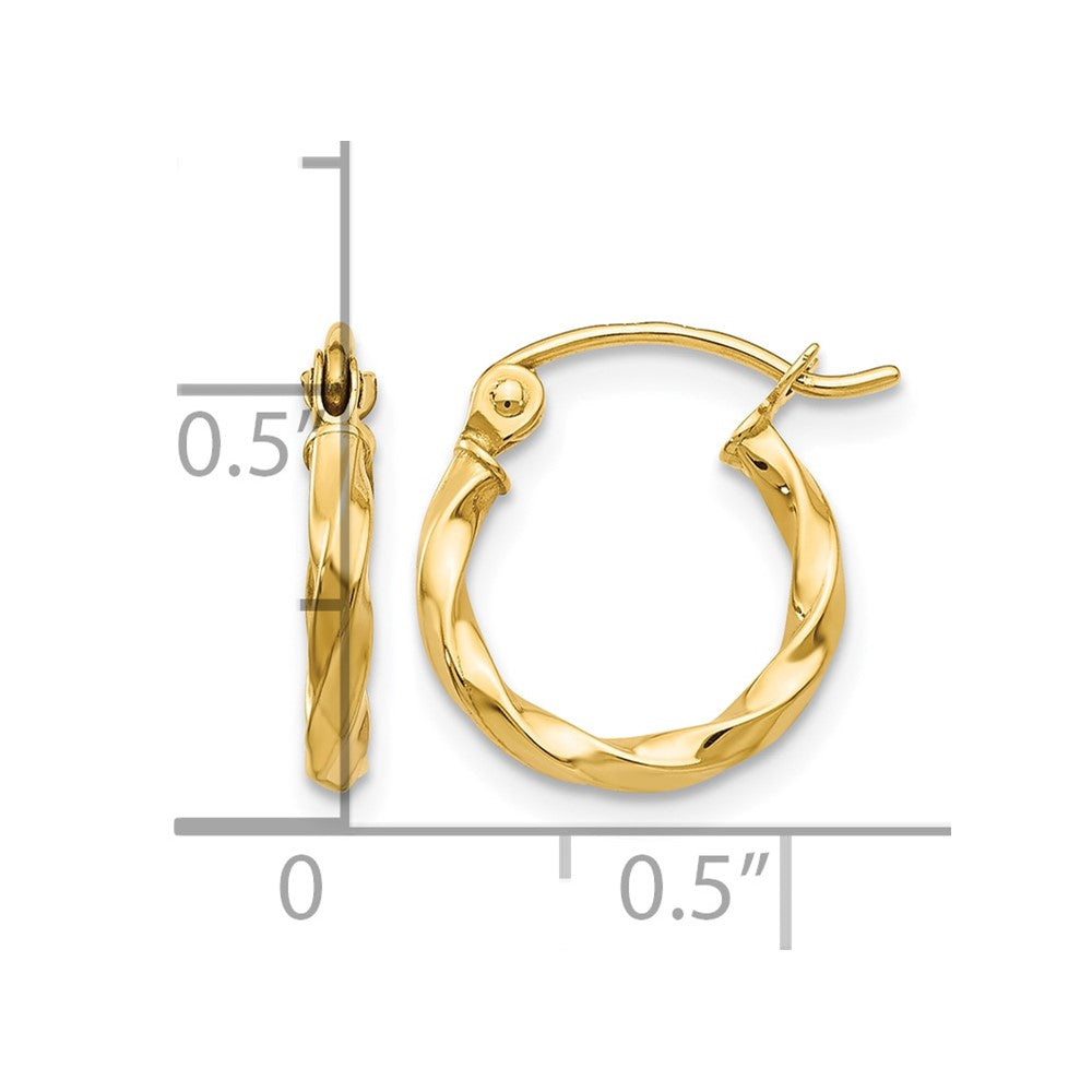 14k Twist Polished Hoop Earring
